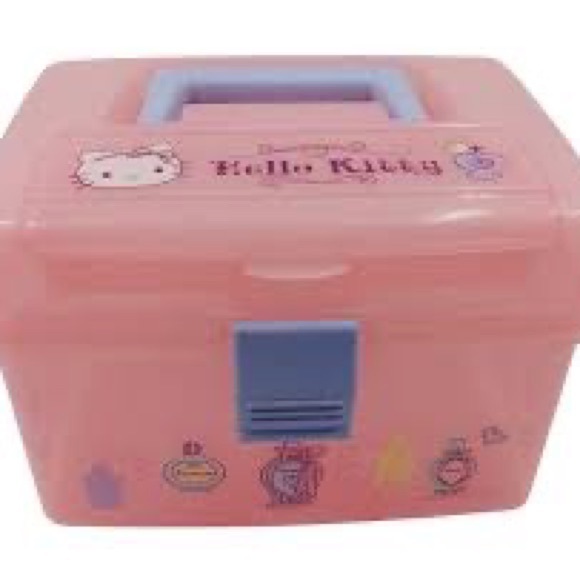 Hello Kitty Other - Sanrio Hello Kitty Travel Storage Supplies Makeup Case Pink Plastic Case